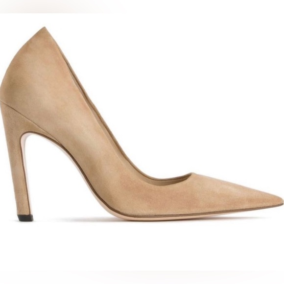 GOOD AMERICAN NWOB ICON POINTED TOE PUMP IN NUDE SUEDE - Picture 4 of 16